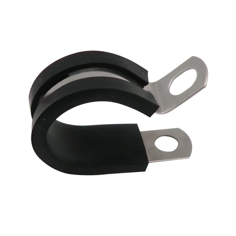 ROADFORMER 1/4" Cable Clamp Stainless Steel Rubber Cushioned Insulated Metal Clamp, Tube Holder for Tube, Pipe or Wire Cord Installation (12 Pack) - Image 1